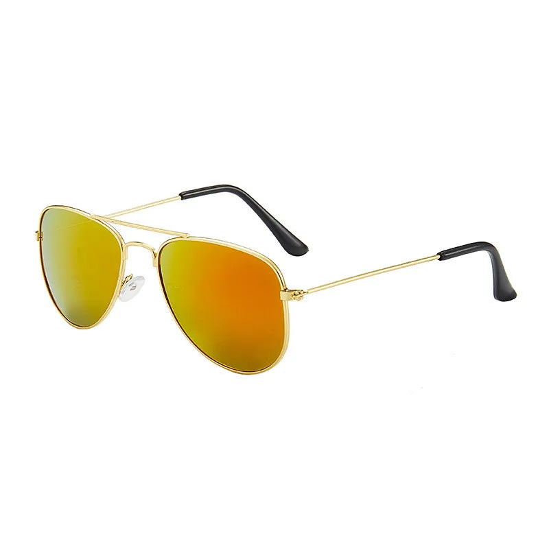 PilotKid Vintage — Óculos de Sol Infantis Piloto Armação Metal UV400