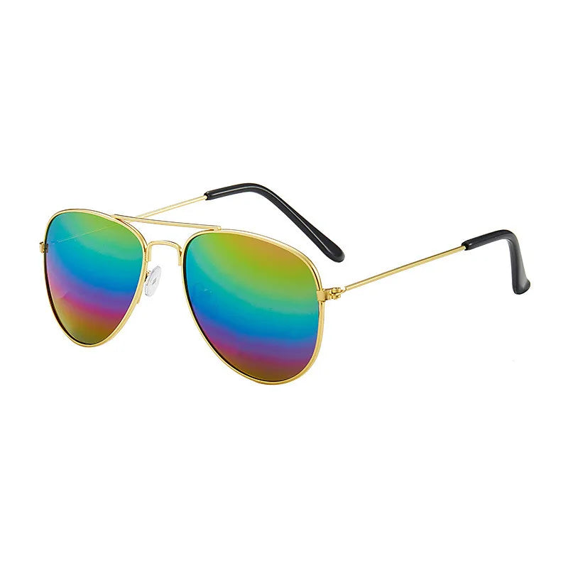 PilotKid Vintage — Óculos de Sol Infantis Piloto Armação Metal UV400