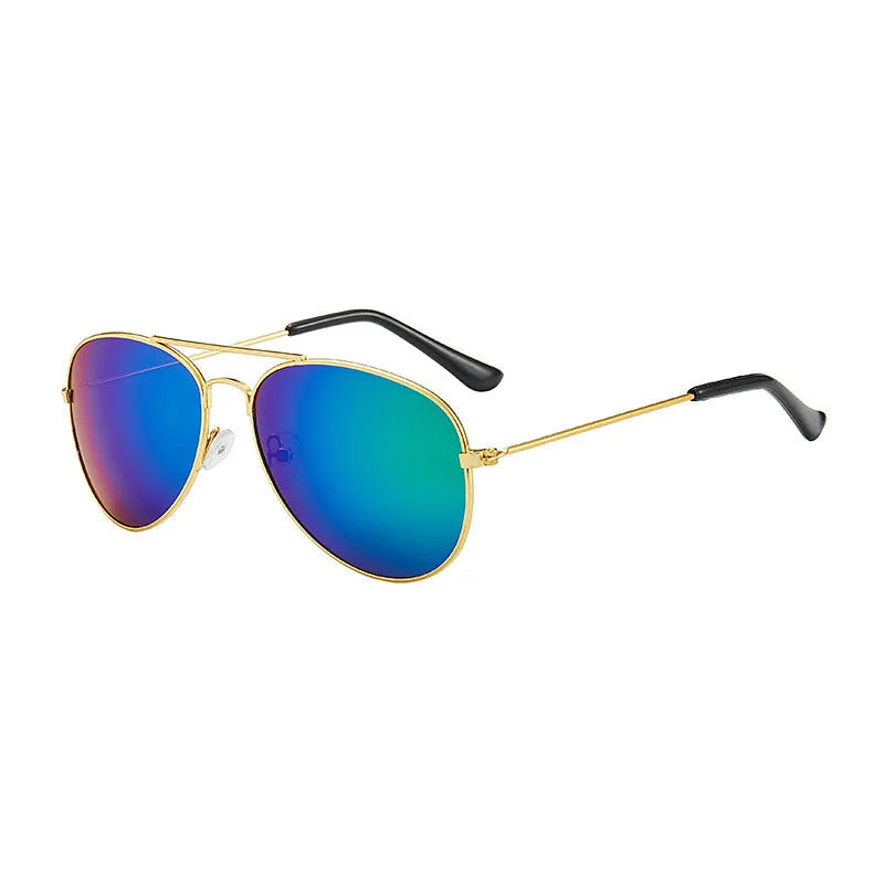PilotKid Vintage — Óculos de Sol Infantis Piloto Armação Metal UV400