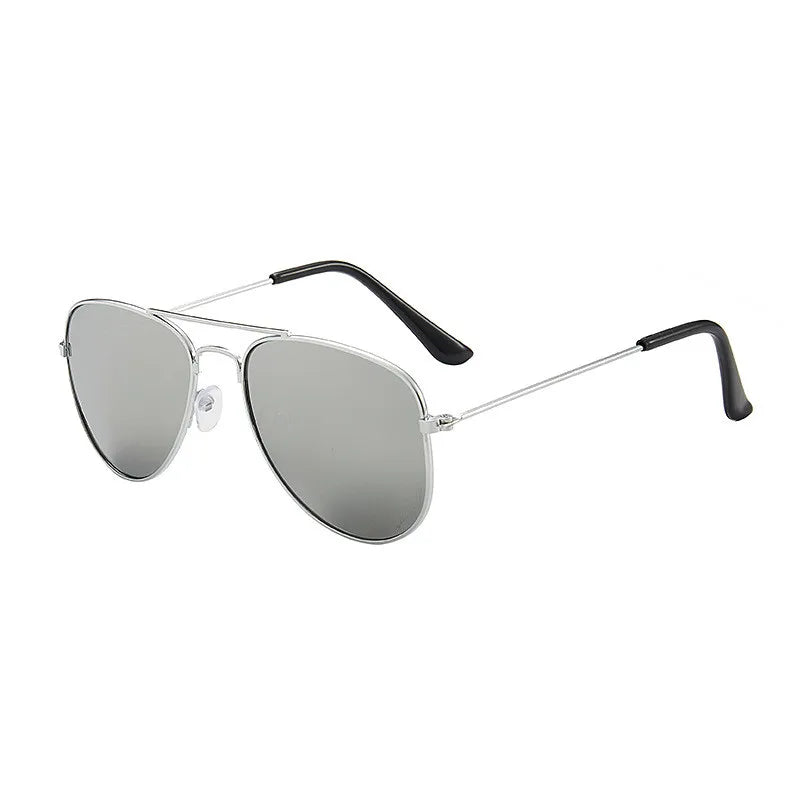 PilotKid Vintage — Óculos de Sol Infantis Piloto Armação Metal UV400