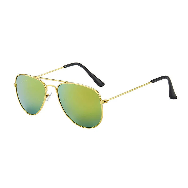 PilotKid Vintage — Óculos de Sol Infantis Piloto Armação Metal UV400