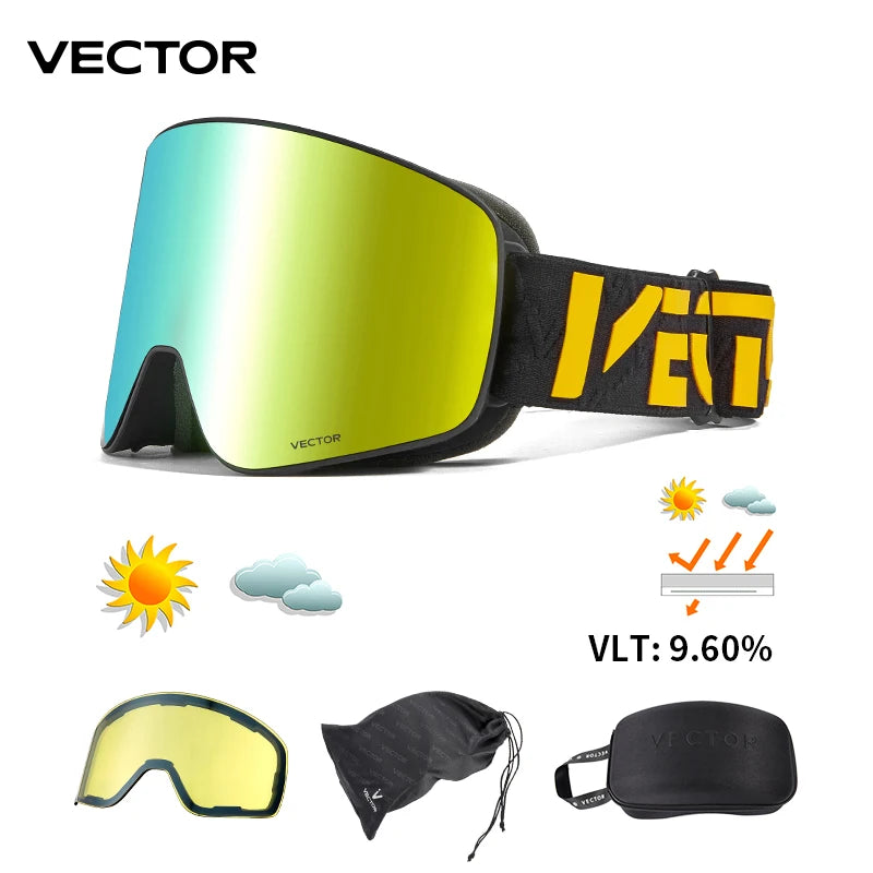 Vector CylinderMag Pro — Óculos de Ski Magnéticos Anti-Nevoeiro UV400