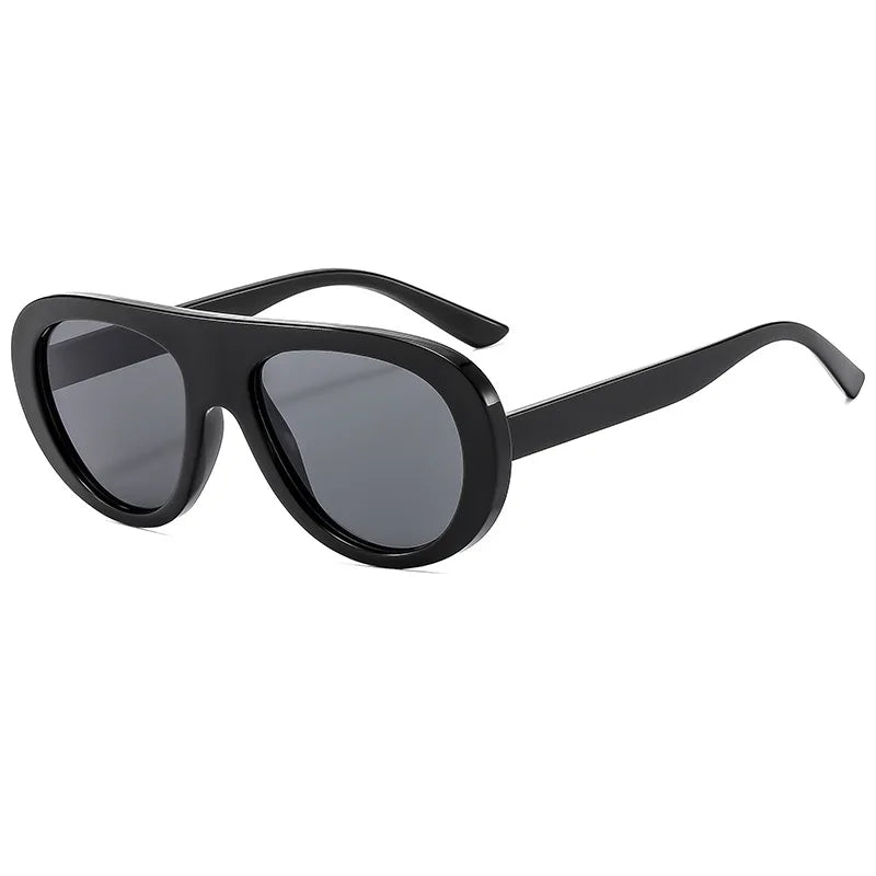 Retro Oversized Pilot Sunglasses Women Brand Designer 13 Colors UV400 Round Lens Bold Leg Female Shades Oculos