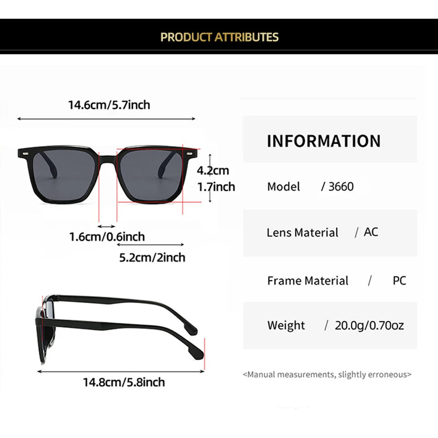 2026 Vintage Square Fashion Sunglasses for Men, Luxury Designer Mirror Sun Glasses, Retro Female Shades, Male Sunglasses