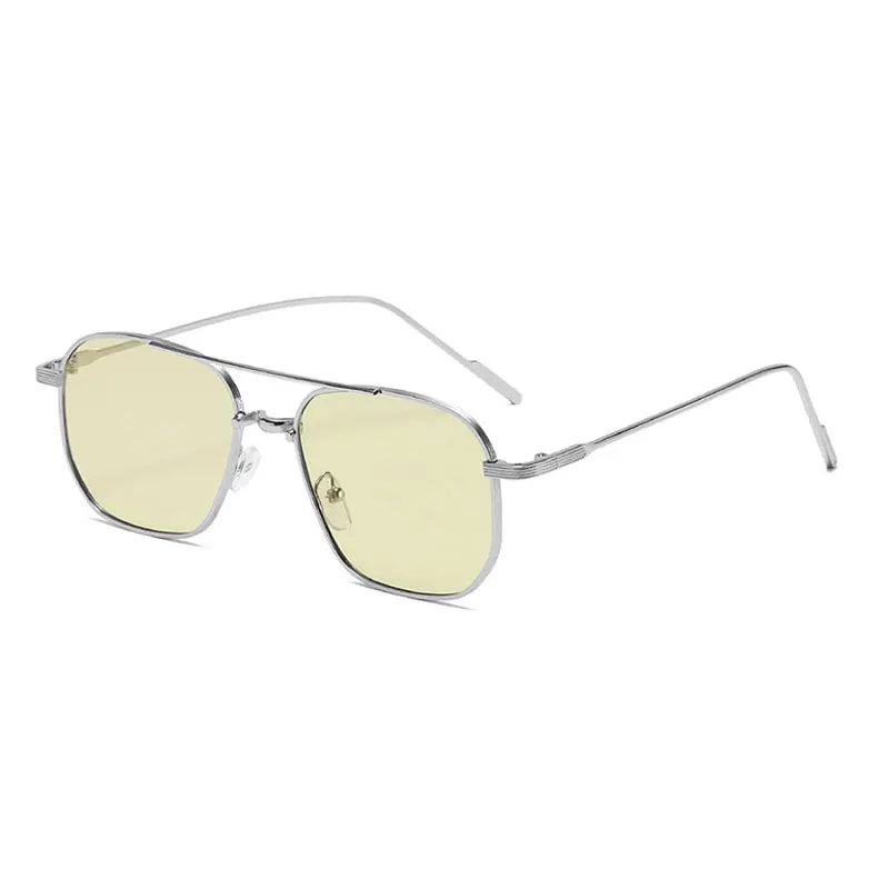 Fashion Women's Sunglasses 2026 Luxury Metal Trendy Eyewear Brand Design Vintage Men's Square Sunglasses Mirror