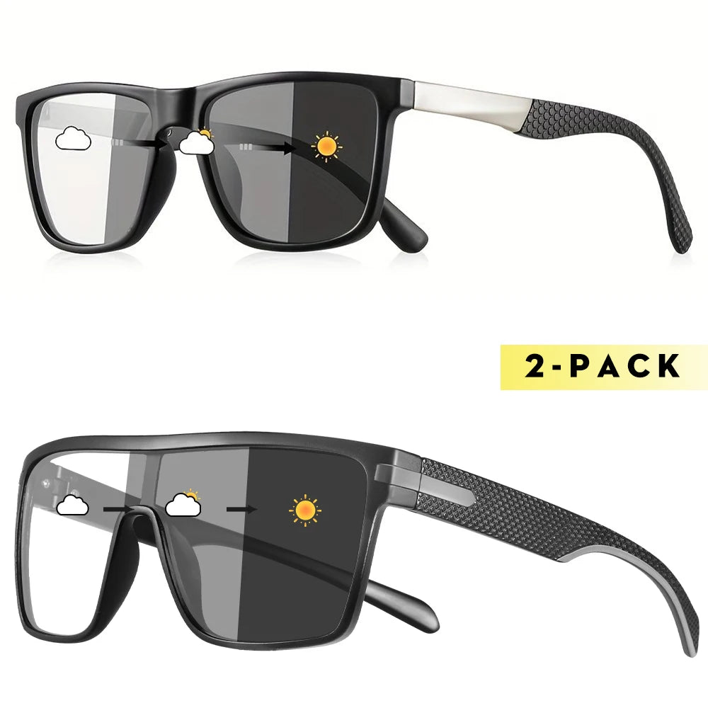 CRIXLAIS Fashion Photochromic Polarized Sunglasses for Men and Women Oversized Sunglasses Men's Night Vision Driving Goggles UV400