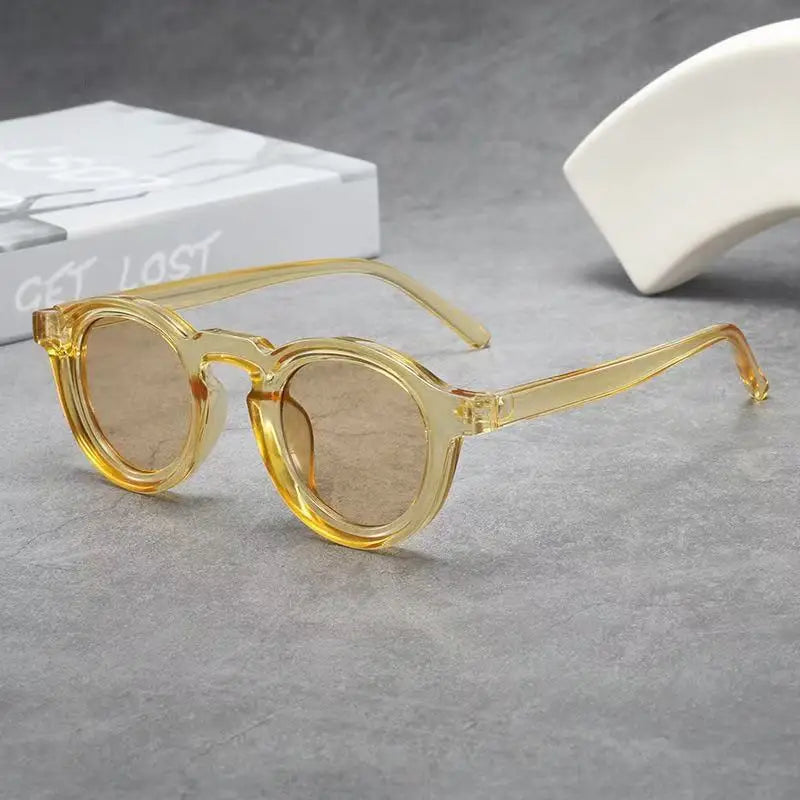 New Retro Round Small Frame Sunglasses Personalized High-end Men's and Women's Glasses Fashion Trend UV Resistant Sunglasses