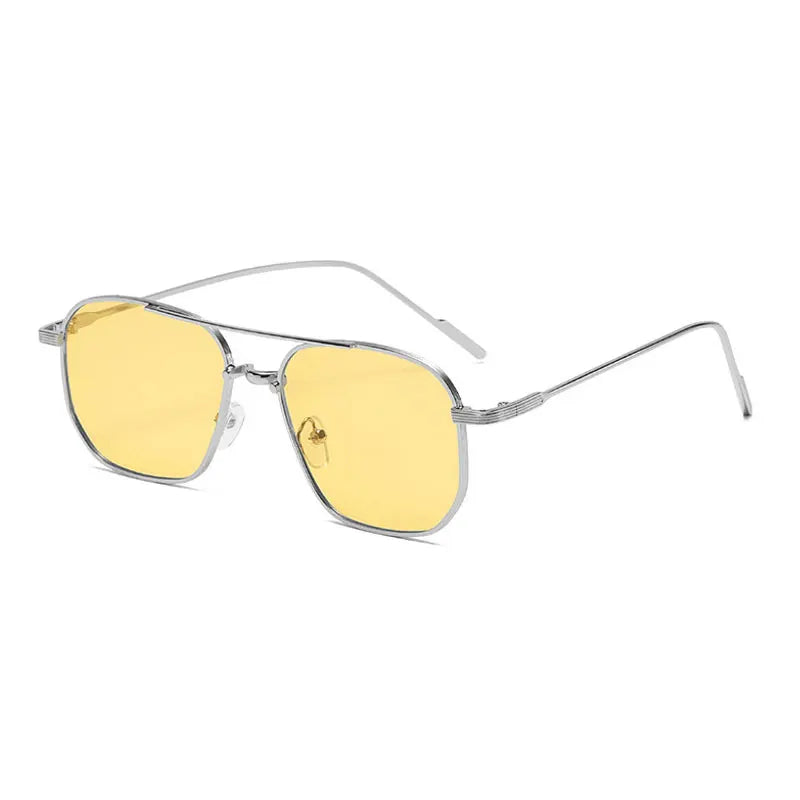 Fashion Women's Sunglasses 2026 Luxury Metal Trendy Eyewear Brand Design Vintage Men's Square Sunglasses Mirror