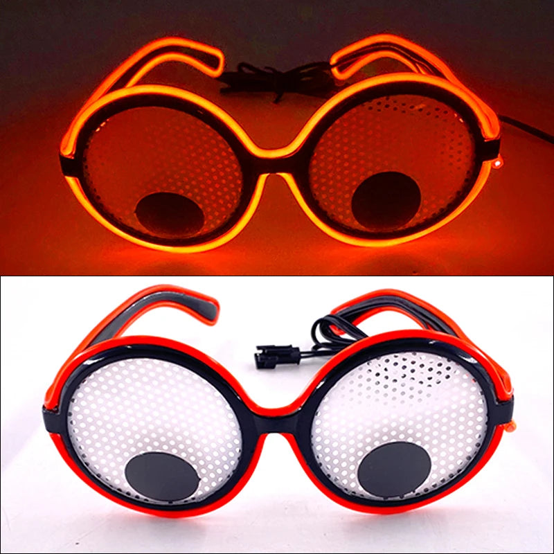 EyeBall Glow | Óculos Globo Ocular Movível com Luz Neon — Festa e Halloween