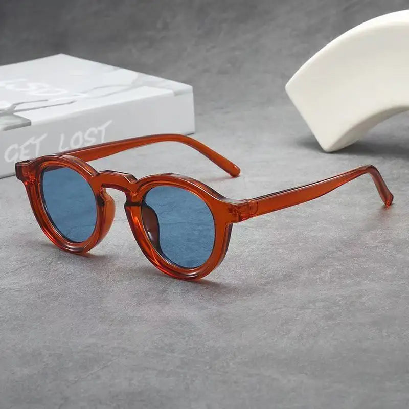 New Retro Round Small Frame Sunglasses Personalized High-end Men's and Women's Glasses Fashion Trend UV Resistant Sunglasses