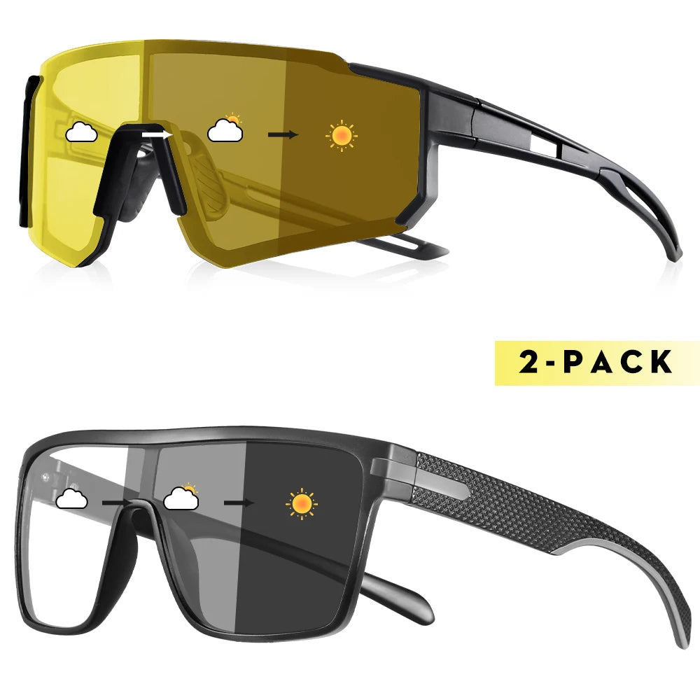 CRIXLAIS Fashion Photochromic Polarized Sunglasses for Men and Women Oversized Sunglasses Men's Night Vision Driving Goggles UV400