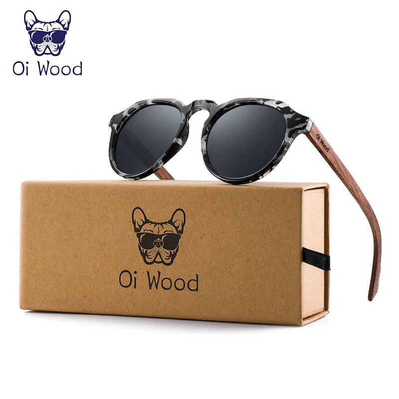 WoodRound Tortoise Red Lens