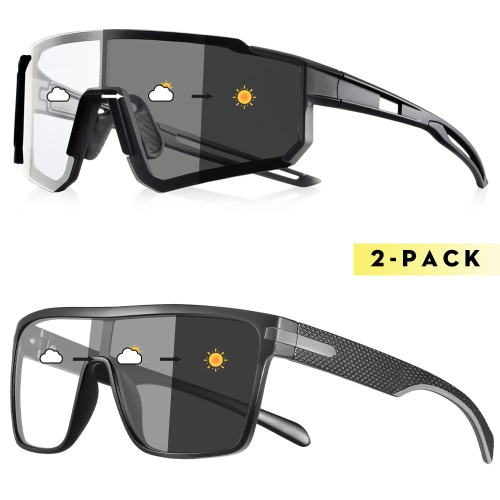 CRIXLAIS Fashion Photochromic Polarized Sunglasses for Men and Women Oversized Sunglasses Men's Night Vision Driving Goggles UV400