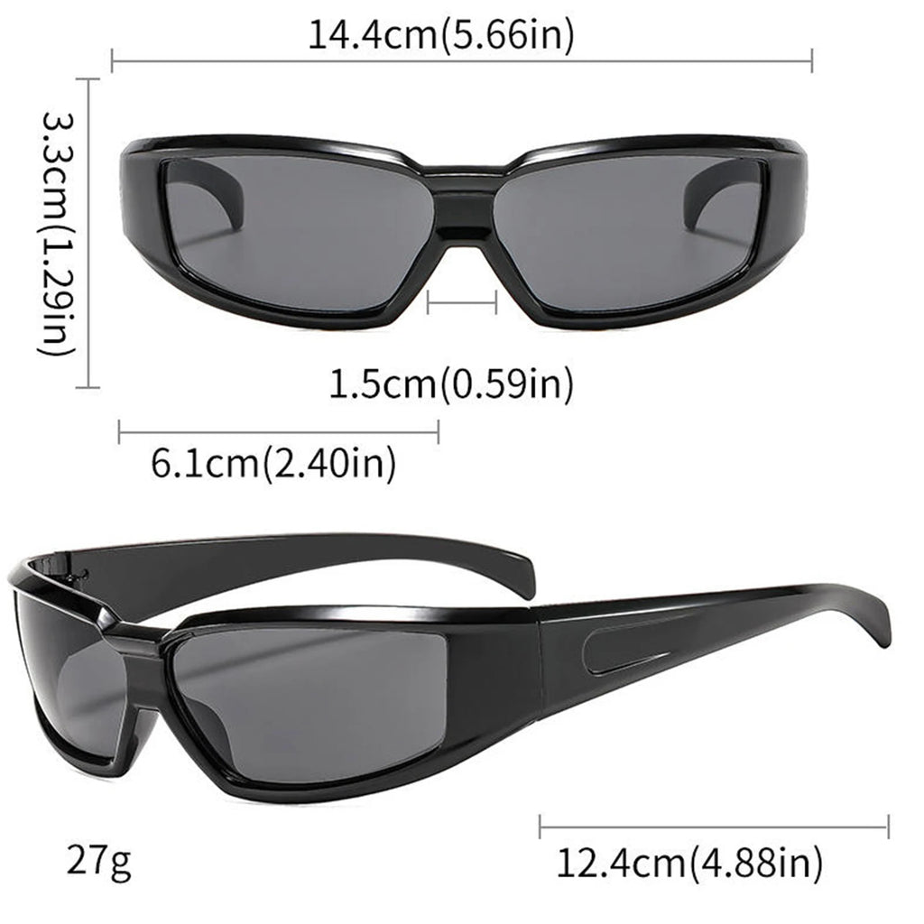 2026 Y2K Sunglasses for Women Men Futuristic Sun Glasses Aesthetic Trendy Mirror Lens Shades UV400 Protection Outdoor Eyewear