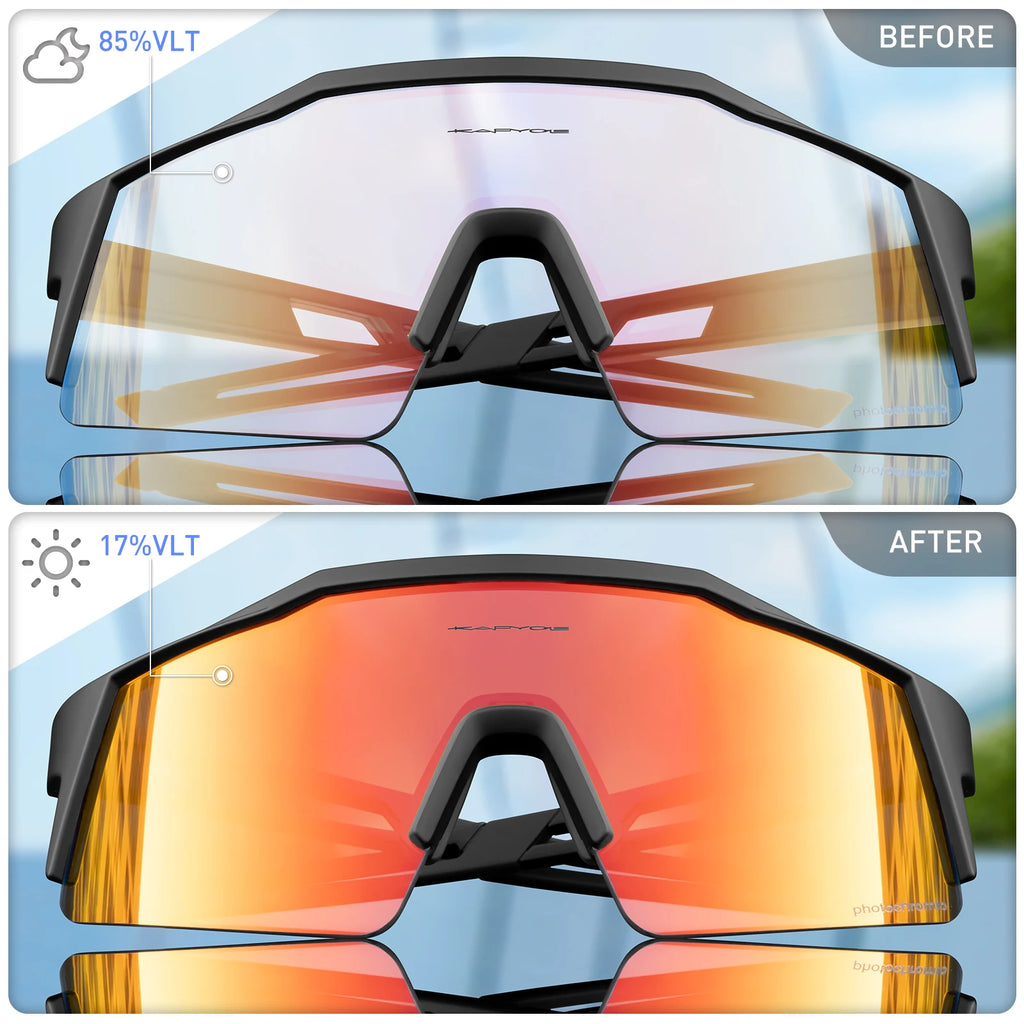 Kapvoe KE9023 Photochromic UV400 Cycling Sunglasses