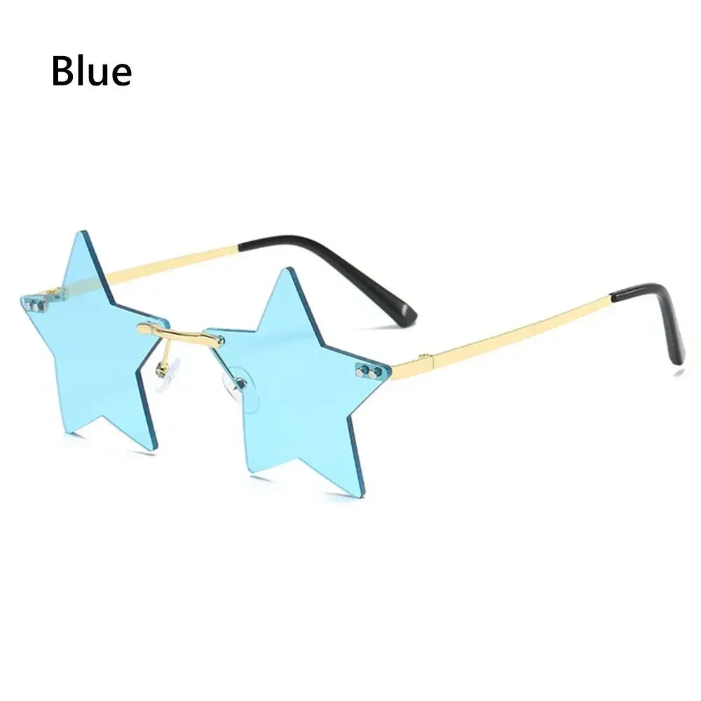 Óculos de Sol em Forma de Estrela Pentagrama Divertidos Decoração de Natal Óculos de Festa Óculos de Sol Sem Aro Óculos de Condução