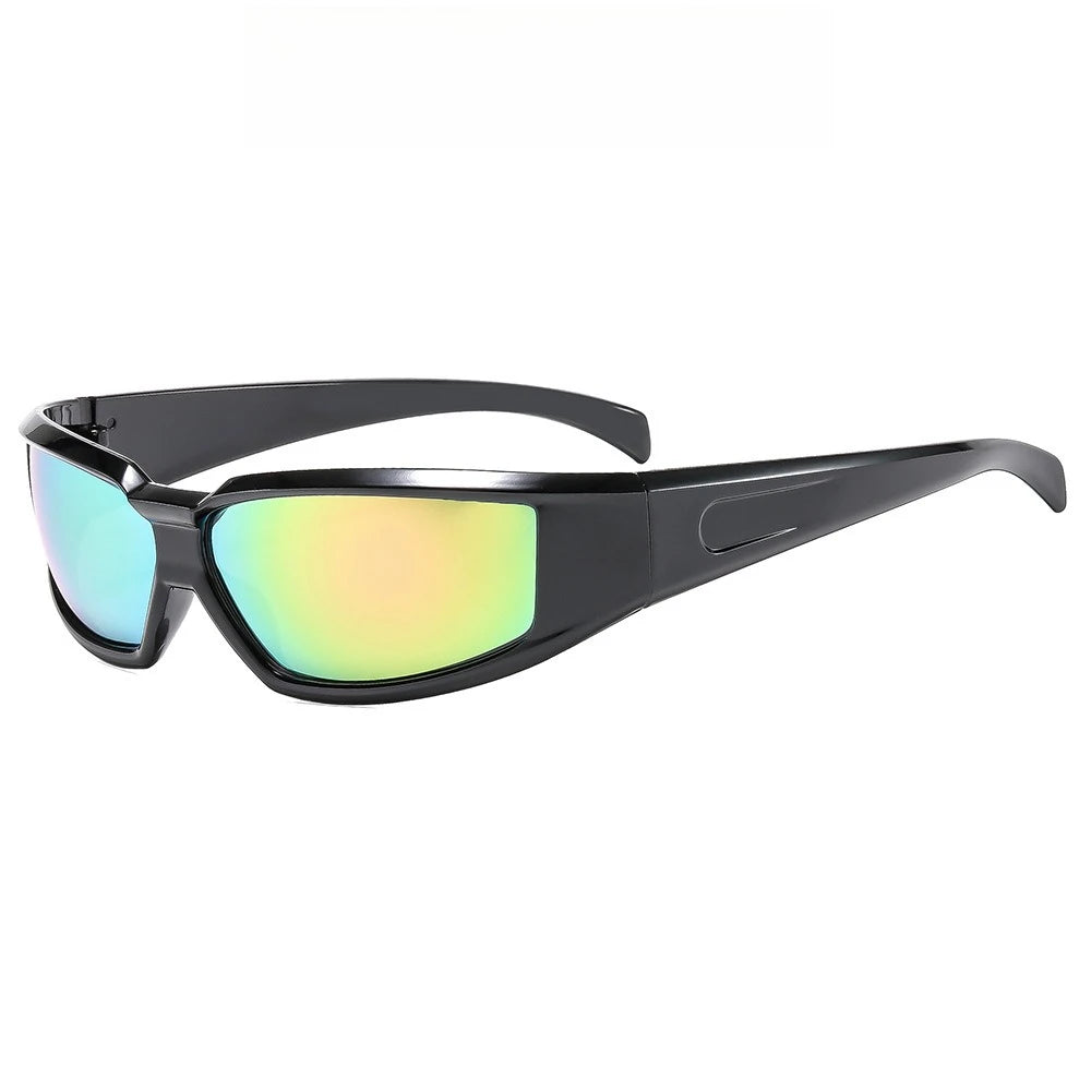 2026 Y2K Sunglasses for Women Men Futuristic Sun Glasses Aesthetic Trendy Mirror Lens Shades UV400 Protection Outdoor Eyewear