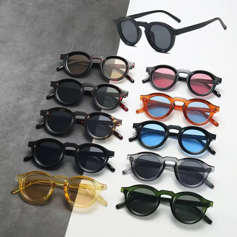 New Retro Round Small Frame Sunglasses Personalized High-end Men's and Women's Glasses Fashion Trend UV Resistant Sunglasses