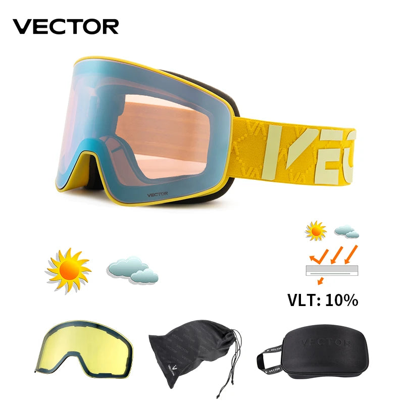 Vector CylinderMag Pro — Óculos de Ski Magnéticos Anti-Nevoeiro UV400
