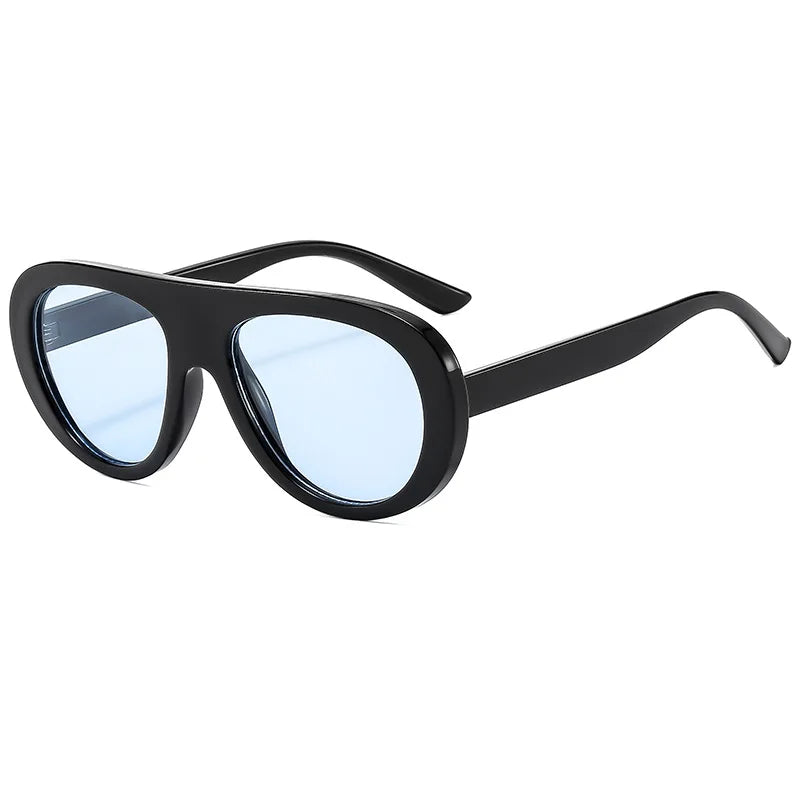 Retro Oversized Pilot Sunglasses Women Brand Designer 13 Colors UV400 Round Lens Bold Leg Female Shades Oculos