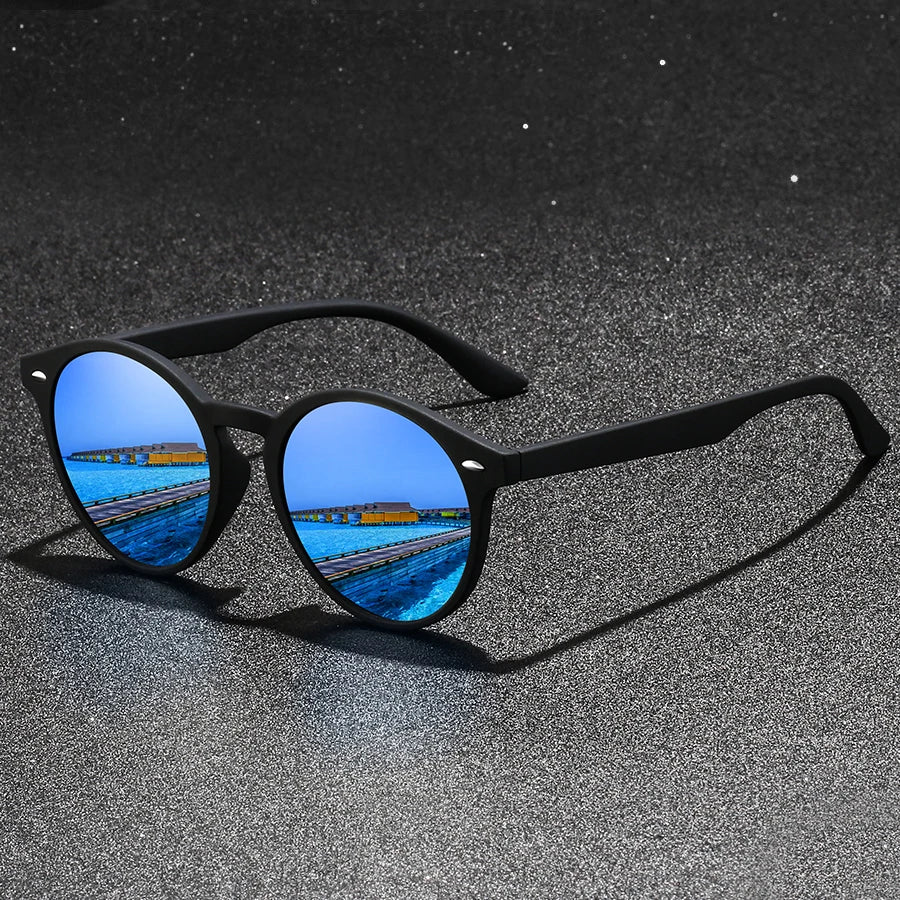 Vintage Fashion Circular Sunglasses Men Women Metal Decoration Luxury Brand Designer Sunglasses Anti-Glare Retro Eyewear