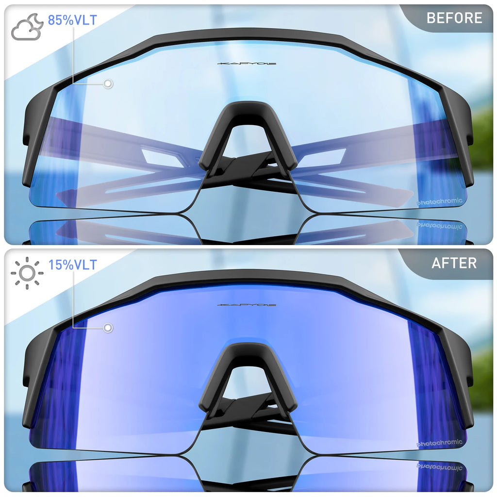 Kapvoe KE9023 Photochromic UV400 Cycling Sunglasses