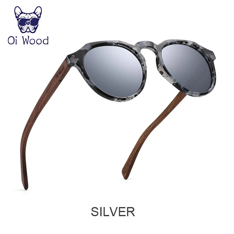 WoodRound Tortoise Red Lens