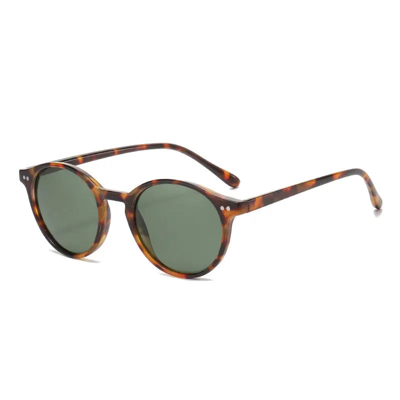 Óculos Retro Redondos Leopardo UV400