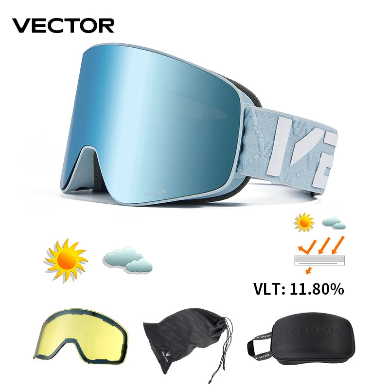 Vector CylinderMag Pro — Óculos de Ski Magnéticos Anti-Nevoeiro UV400