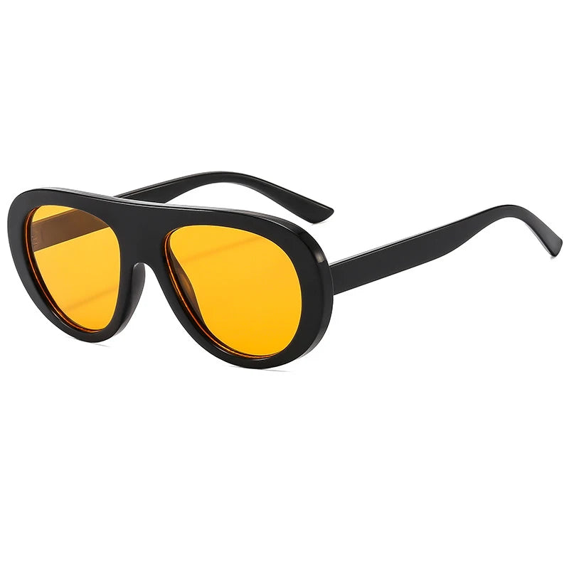 Retro Oversized Pilot Sunglasses Women Brand Designer 13 Colors UV400 Round Lens Bold Leg Female Shades Oculos