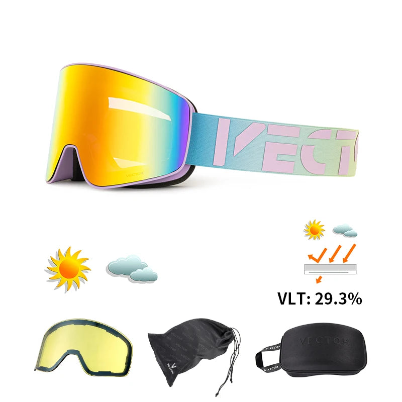 Vector CylinderMag Pro — Óculos de Ski Magnéticos Anti-Nevoeiro UV400