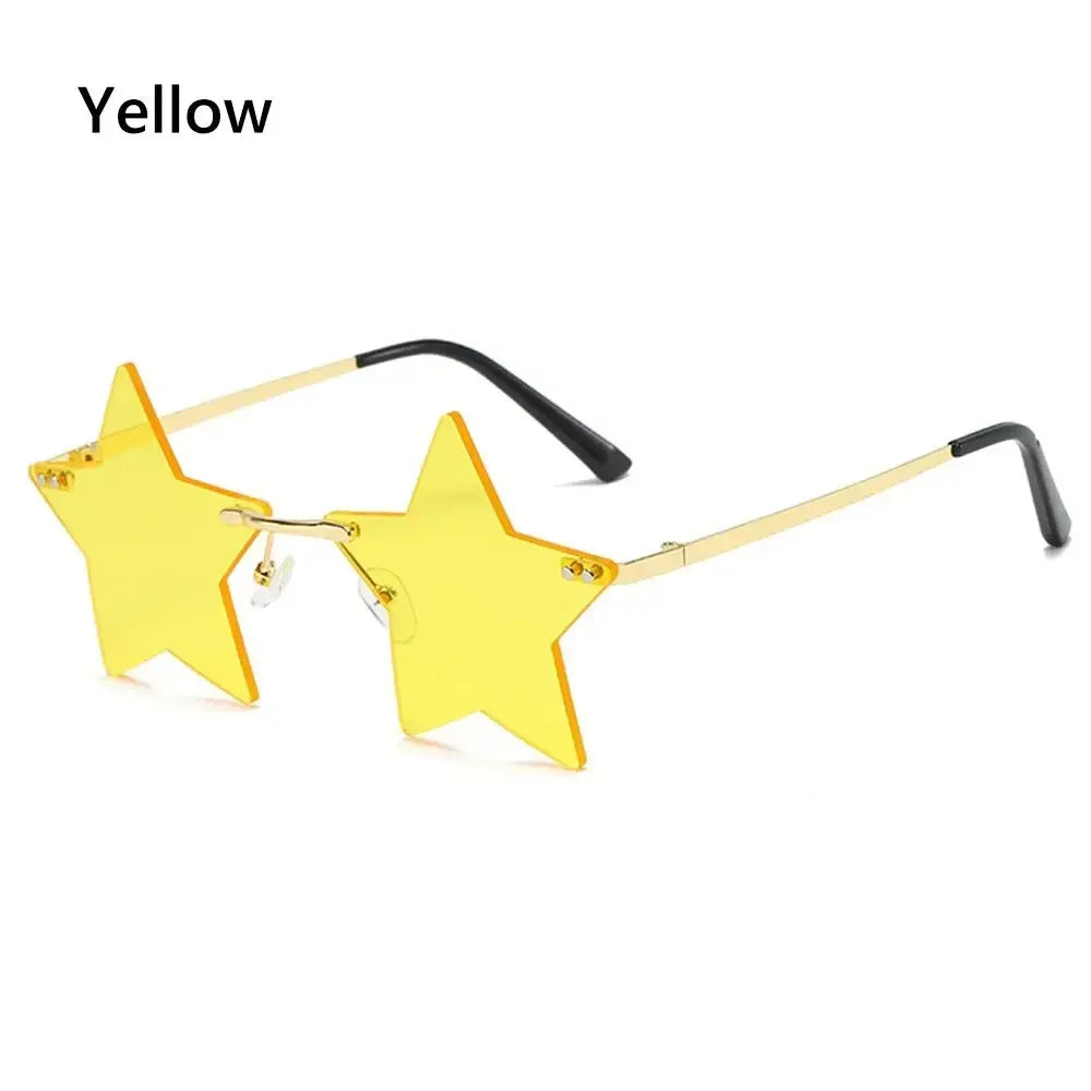 Óculos de Sol em Forma de Estrela Pentagrama Divertidos Decoração de Natal Óculos de Festa Óculos de Sol Sem Aro Óculos de Condução