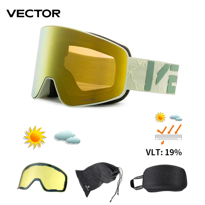 Vector CylinderMag Pro — Óculos de Ski Magnéticos Anti-Nevoeiro UV400