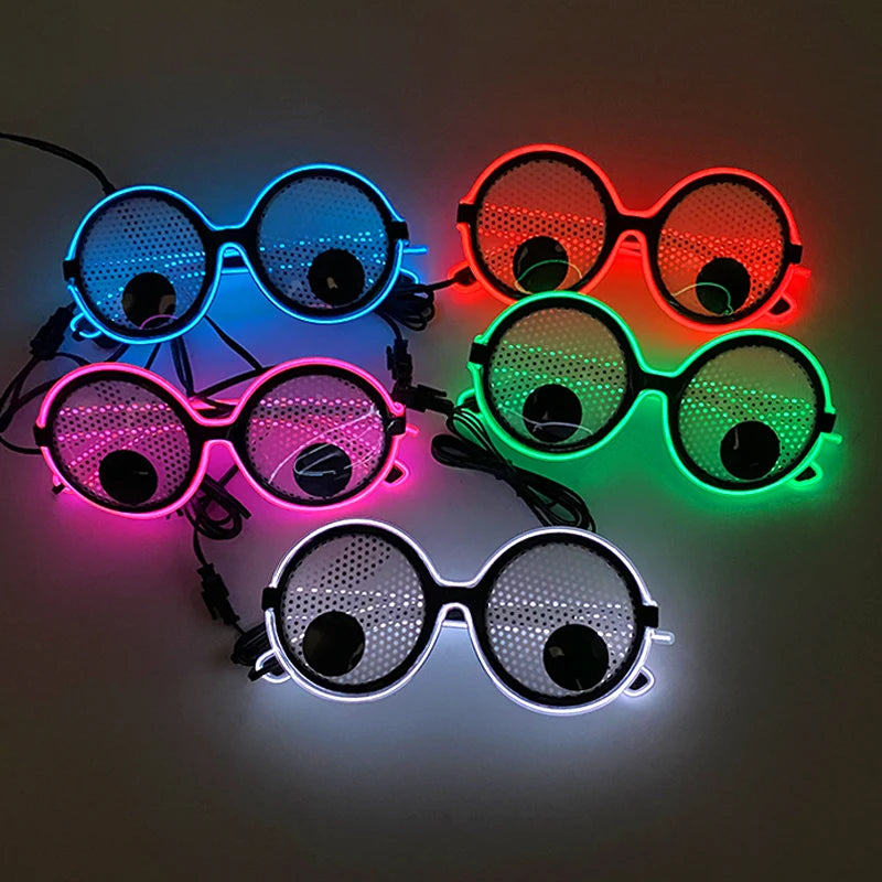 EyeBall Glow | Óculos Globo Ocular Movível com Luz Neon — Festa e Halloween