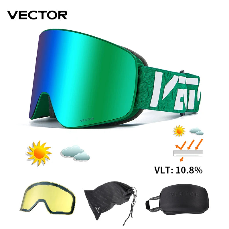 Vector CylinderMag Pro — Óculos de Ski Magnéticos Anti-Nevoeiro UV400