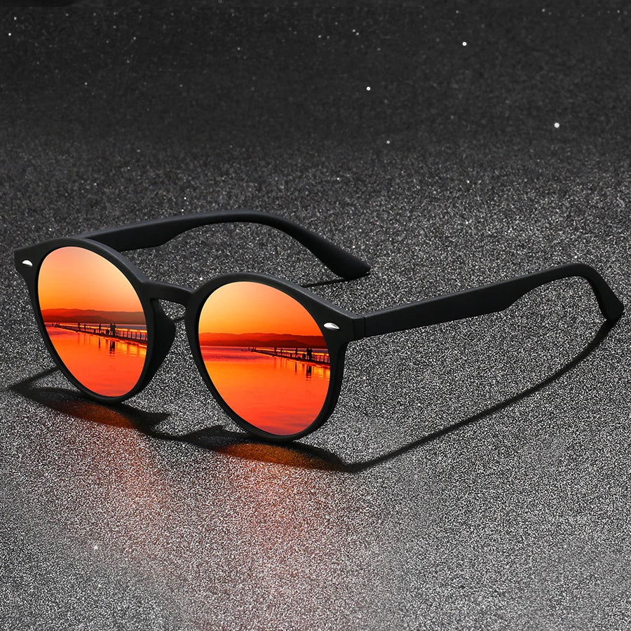 Vintage Fashion Circular Sunglasses Men Women Metal Decoration Luxury Brand Designer Sunglasses Anti-Glare Retro Eyewear