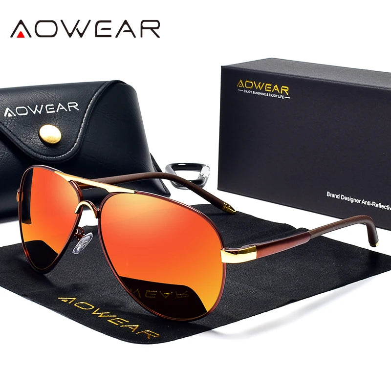 AOWEAR Aviator Polarized Mirror