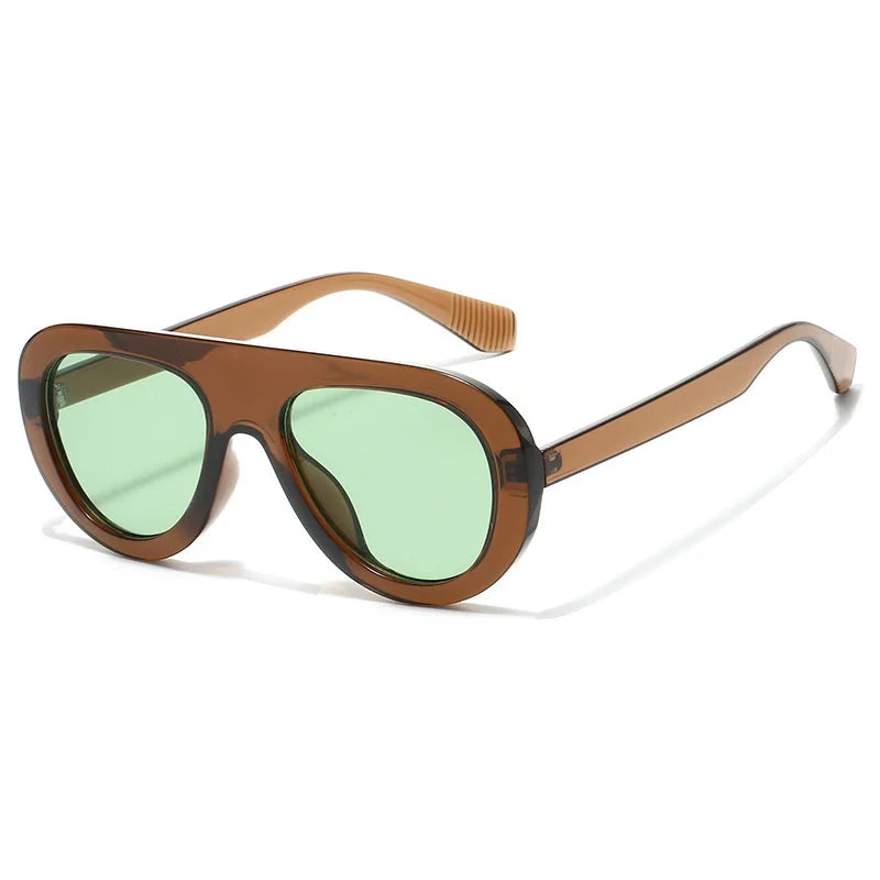 Retro Oversized Pilot Sunglasses Women Brand Designer 13 Colors UV400 Round Lens Bold Leg Female Shades Oculos