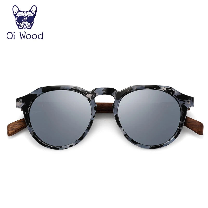 WoodRound Tortoise Red Lens