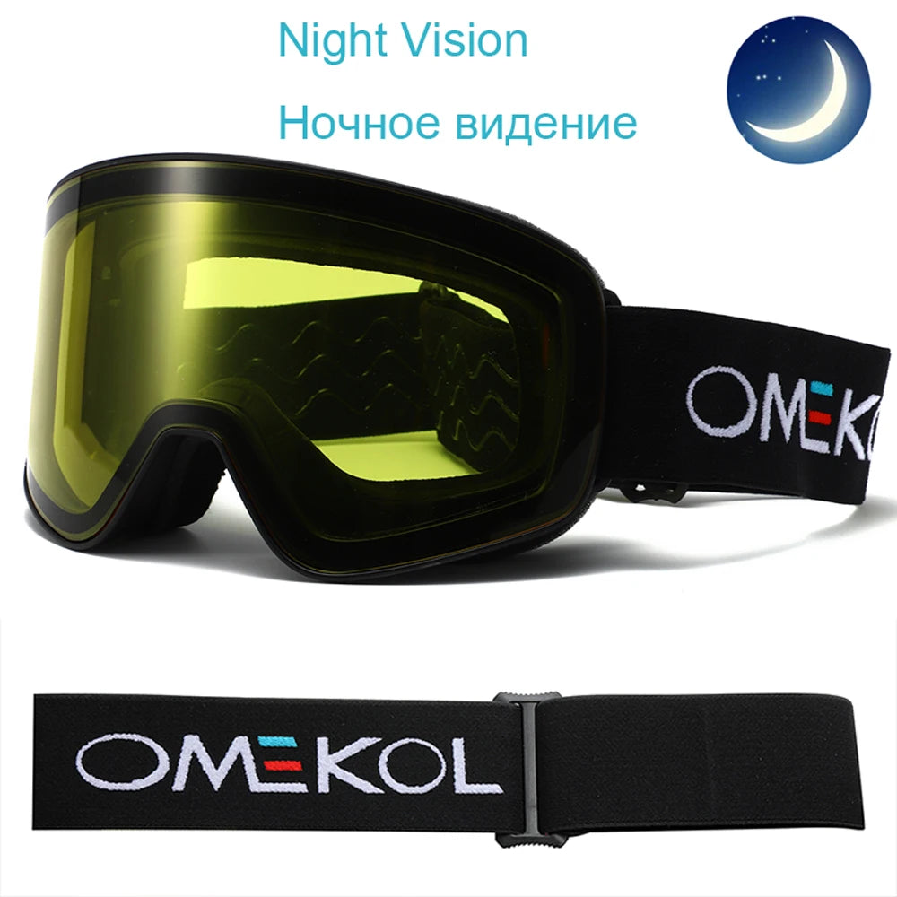 Omekol SnowShield | Óculos Ski Anti-Nevoeiro UV400