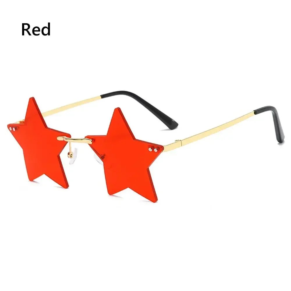 Óculos de Sol em Forma de Estrela Pentagrama Divertidos Decoração de Natal Óculos de Festa Óculos de Sol Sem Aro Óculos de Condução