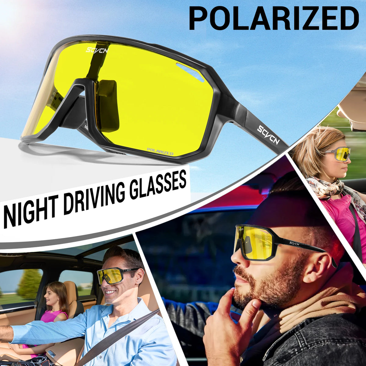 SCVCN Polarizado UV400 Visão Noturna Y2K Ciclismo