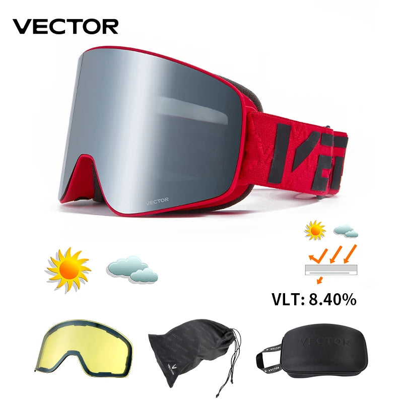 Vector CylinderMag Pro — Óculos de Ski Magnéticos Anti-Nevoeiro UV400