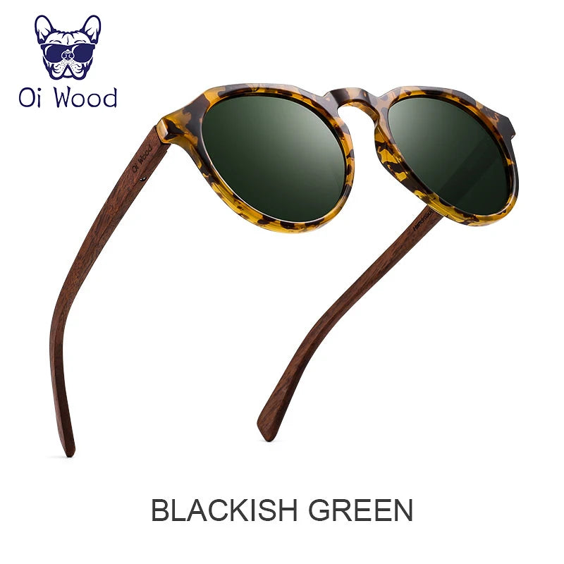 WoodRound Tortoise Red Lens