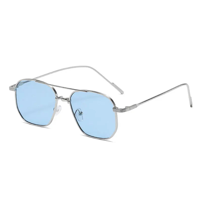 Fashion Women's Sunglasses 2026 Luxury Metal Trendy Eyewear Brand Design Vintage Men's Square Sunglasses Mirror