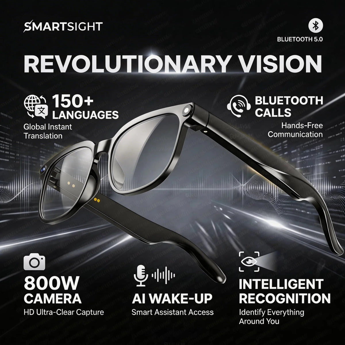 2026 4K 8MP Smart Glasses Men's HD Camera 150+ Language Translation ChatGPT WIFI Video Recording Bluetooth Audio Glasses Women's