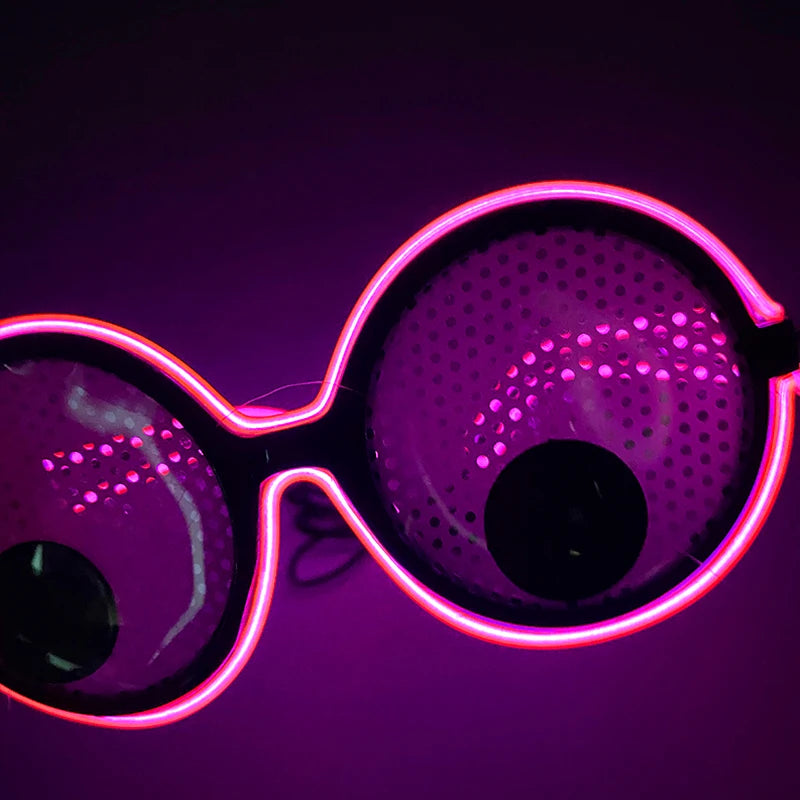 EyeBall Glow | Óculos Globo Ocular Movível com Luz Neon — Festa e Halloween