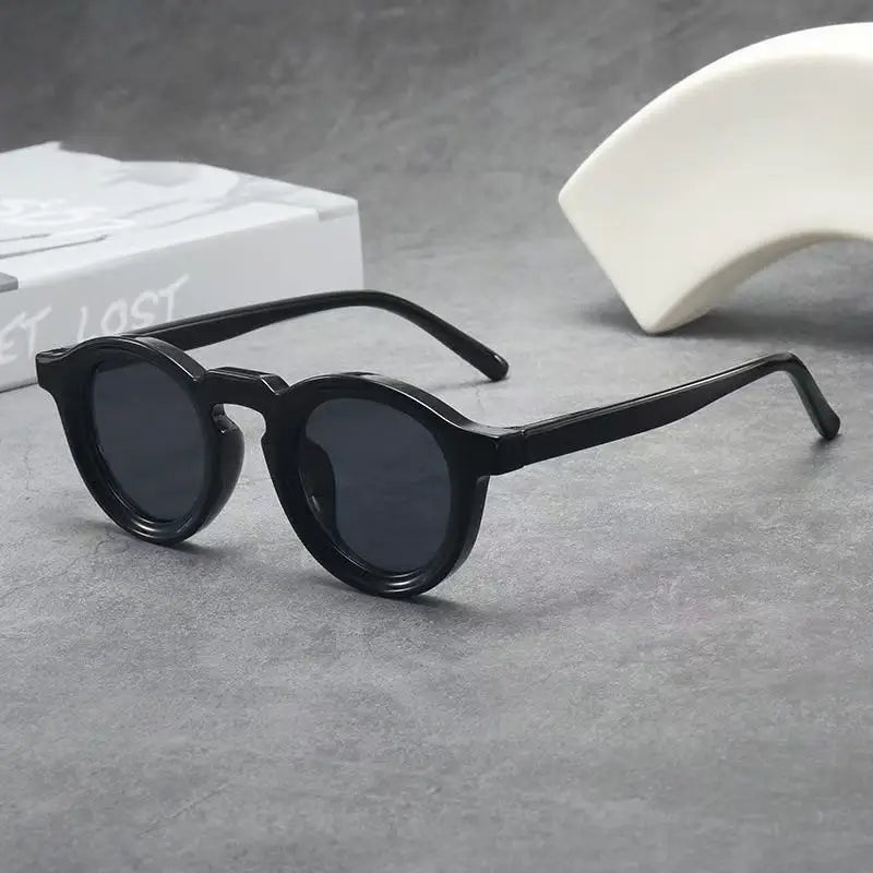 New Retro Round Small Frame Sunglasses Personalized High-end Men's and Women's Glasses Fashion Trend UV Resistant Sunglasses