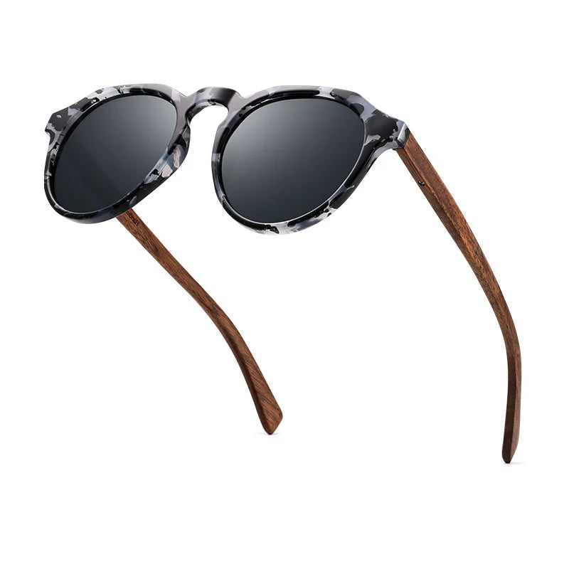 WoodRound Tortoise Red Lens