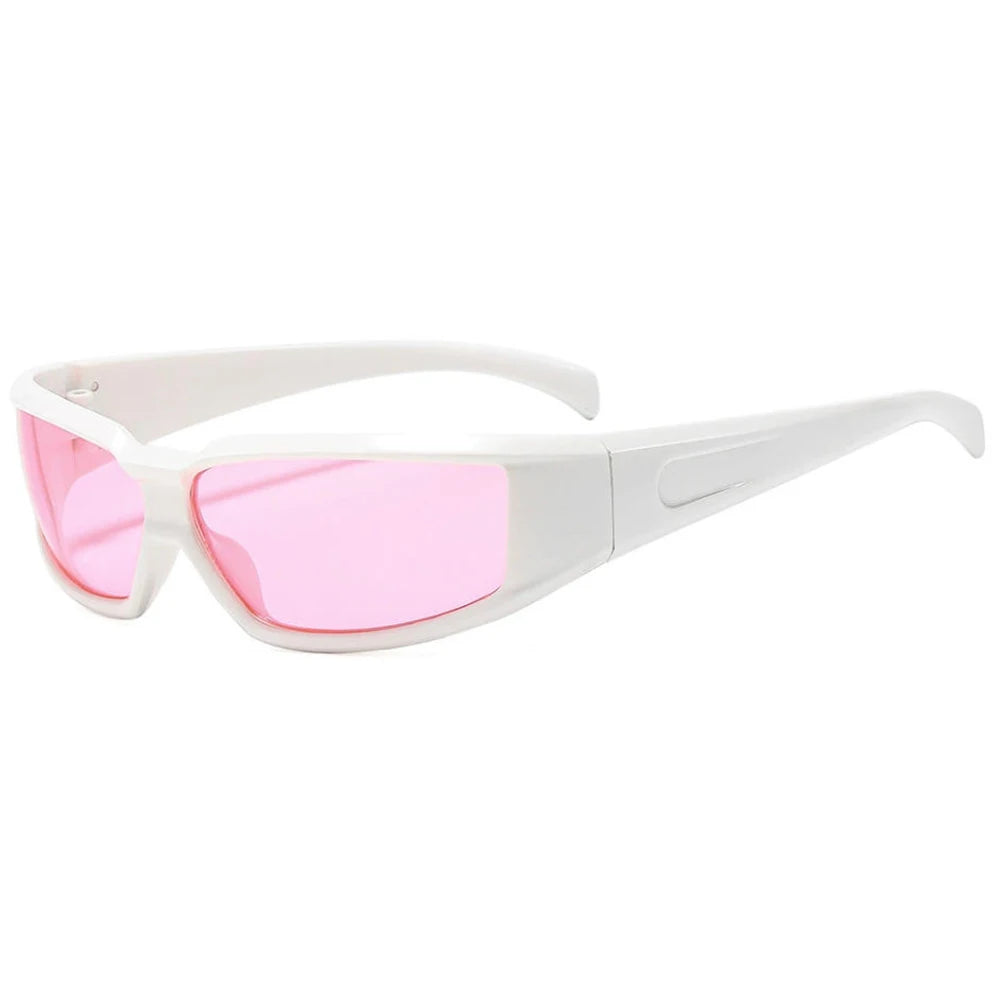 2026 Y2K Sunglasses for Women Men Futuristic Sun Glasses Aesthetic Trendy Mirror Lens Shades UV400 Protection Outdoor Eyewear